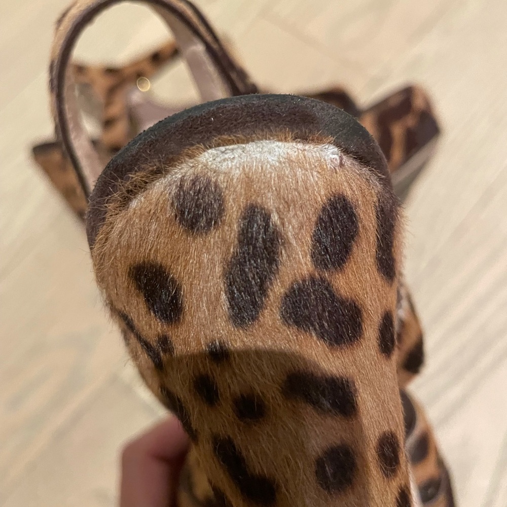Miu Miu Leopard Pony Hair Sandals 38.5 - Picture 3 of 6